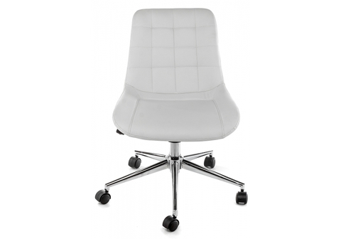 Офисное кресло для персонала и руководителя Компьютерный стул Marco белый 62*62*77 Хромированный металл /Белый