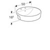 Geberit VariForm Раковина полувстраиваемая в столешницу круглой формы, D=50 см, с двумя отв. под смеситель, с отв. перелива