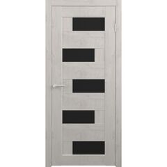 Купить Межкомнатная дверь CPL Гавана дуб снежный стекло чёрное