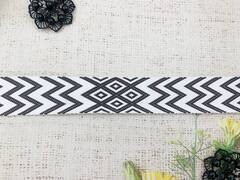 Лента стропа двухсторонняя, ш. 4 см, белый с серым