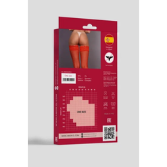 Чулки в мелкую сетку Rosa roja S/L красные