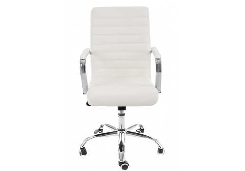 Офисное кресло для персонала и руководителя Компьютерное Tongo белое 62*62*93 Хромированный металл /Белый