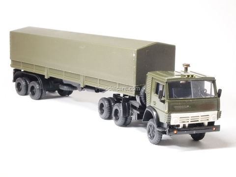 KAMAZ-5410 with semitrailer ODAZ with awning khaki Elecon 1:43