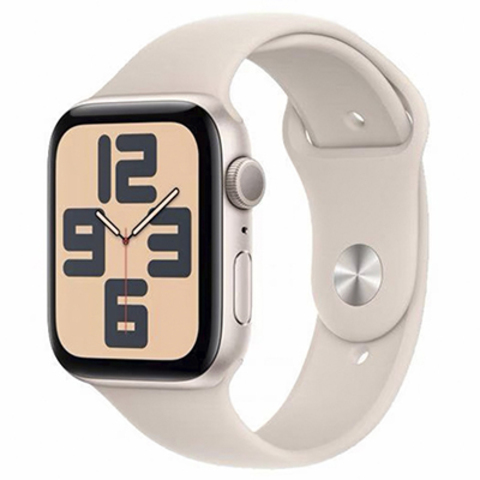 Apple Watch SE 2024, 44 мм, алюминий цвета «сияющая звезда», спортивный ремешок цвета «сияющая звезда»