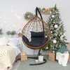 Подвесное кресло-кокон SEVILLA горячий шоколад, светло-серая подушка (Laura Outdoor)