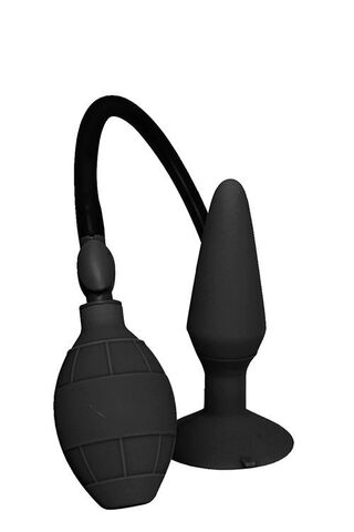 Чёрная анальная втулка с функцией расширения MENZSTUFF LARGE INFLATABLE PLUG - 14,5 см. - Dream Toys MenzStuff 20837