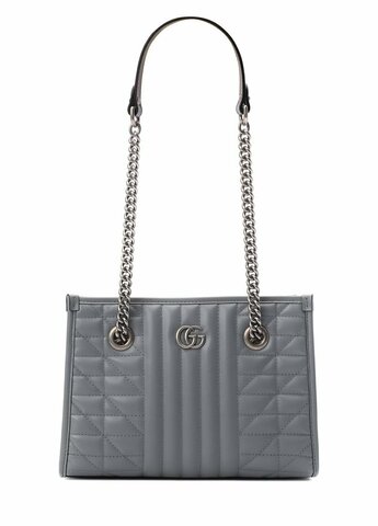 Маленькая сумка-тоут Gucci GG Marmont серый