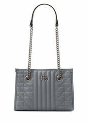 Маленькая сумка-тоут Gucci GG Marmont серый