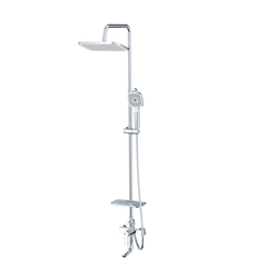 Lemark LM0662CH Душевая система с верхним душем 30х20 см с поворотным изливом 10 см, регулируемая высота 0,9~1,6м, латунь/хром фото