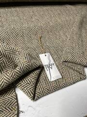 Пальтовая шерсть "елочка" с цветными мушками (Fendi, Серо-бежевая елочка/разноцветные мушки, 133, 490 гр/м2, 100%шерсть)