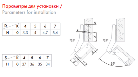 BOYARD Петля угловая с доводчиком 45° H641