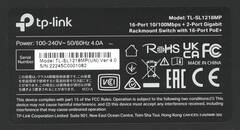 TP-Link TL-SL1218MP 16-портовый монтируемый в стойку PoE+ коммутатор 10/100 Мбит/с с 2 гигабитными портами