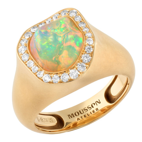 Кольцо с Опалом и Бриллиантами, R0029-30/1