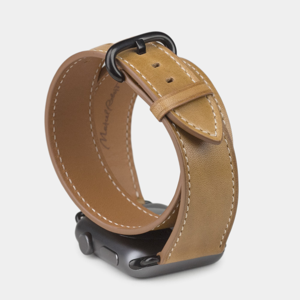Ремешок для Apple Watch 44/45мм ST Double Strap из натуральной кожи теленка, цвета винтаж