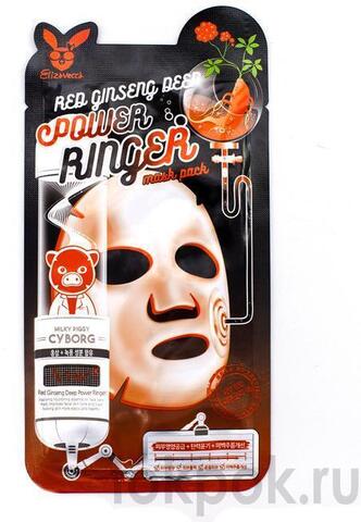 Тканевая маска для лица Elizavecca Red Ginseng Deep Power Ringer Mask Pack, 23 мл
