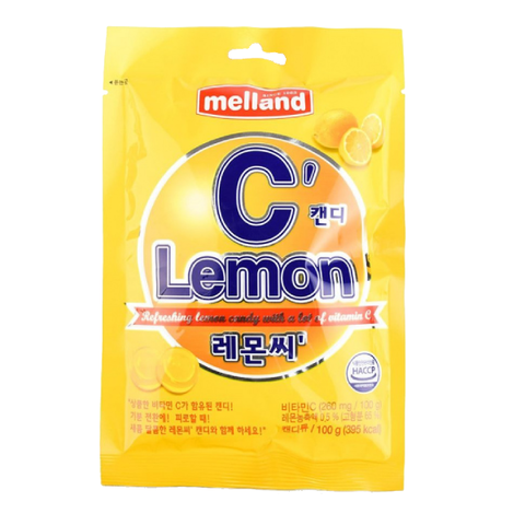 Карамель со вкусом лимона, высокое содержание витамина С Melland Lemon C candy, 100 гр