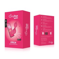 Розовые интерактивные вагинальные виброшарики Stella - 