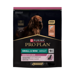 Сухой корм Pro Plan для взрослых собак мелких и карликовых пород с чувствительной кожей, с высоким содержанием лосося