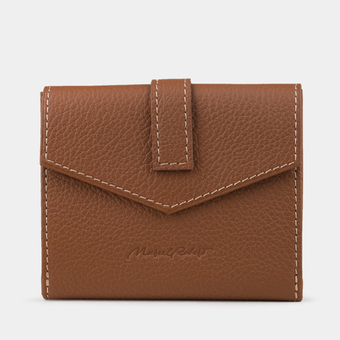 Кожаный кошелек, теленок цвета карамель