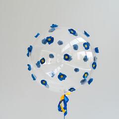 Воздушный шар Баблс с синими цветами
