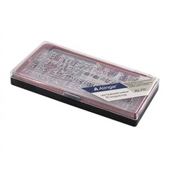 
          Готовальня Alingar, 11 предметов, металлический циркуль, кронциркуль,карандаш, набор линеек 4 шт, трафарет 2 шт, ластик, точилка, пластиковый футляр