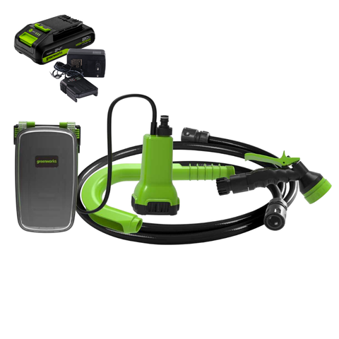Насос для полива из бочки Greenworks G24SWPK2 24V аккумуляторный, c АКБ 2 А/ч и ЗУ