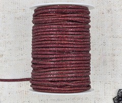 Шнур декоративный со стразами, d 4 мм, бордовый