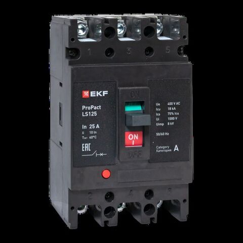 Выключатель автоматический в литом корпусе ProPact LS125 25А 3P 18кА EKF