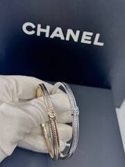 Браслет-манжета тонкий CHANEL цвет шампань/серебро