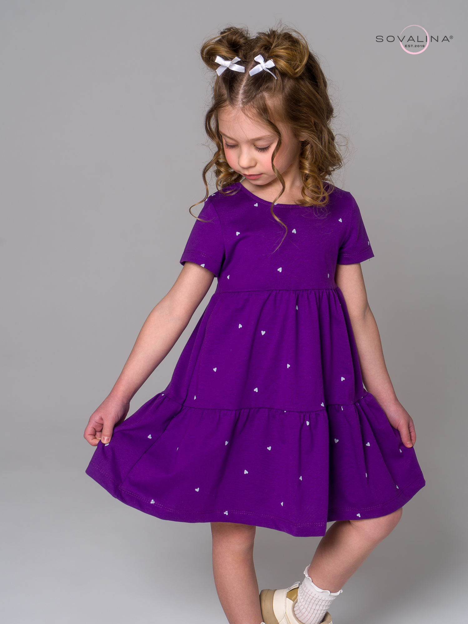 Платье Тия сердечки фиолет
