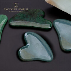 Скребок Гуаша. Нефрит морская волна.