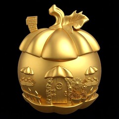 Силиконовый молд № 424 домик Тыква 2 D № 1 серия домики для гномов и фей)