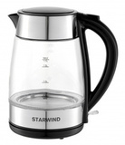 Чайник электрический Starwind SKG3026 1.7л. 2200Вт черный/серебристый корпус: стекло
