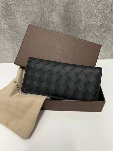 Бумажник Bottega Veneta Intrecciato черный