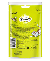 Dreamies лакомство для взрослых кошек с уткой 60 г