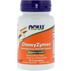 Now Foods, ChewyZymes, натуральный ягодный вкус, 90 жевательных таблеток