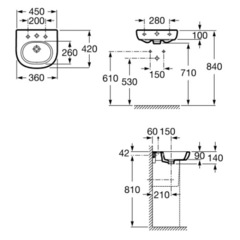 УМЫВАЛЬНИК ROCA N-MERIDIAN 450*420