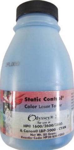 Тонер для CLJ2600, EP-307 cyan (голубой)  90 гр. Static Control toner (Ресурс 2000 стр.)