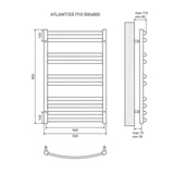 Полотенцесушитель водяной Lemark Atlantiss П10 LM32810RBL 500x800, черный