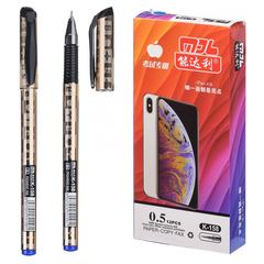 Ручка гелевая, Nengdali, синие чернила, серия "Pure", золотой корпус, 12 шт