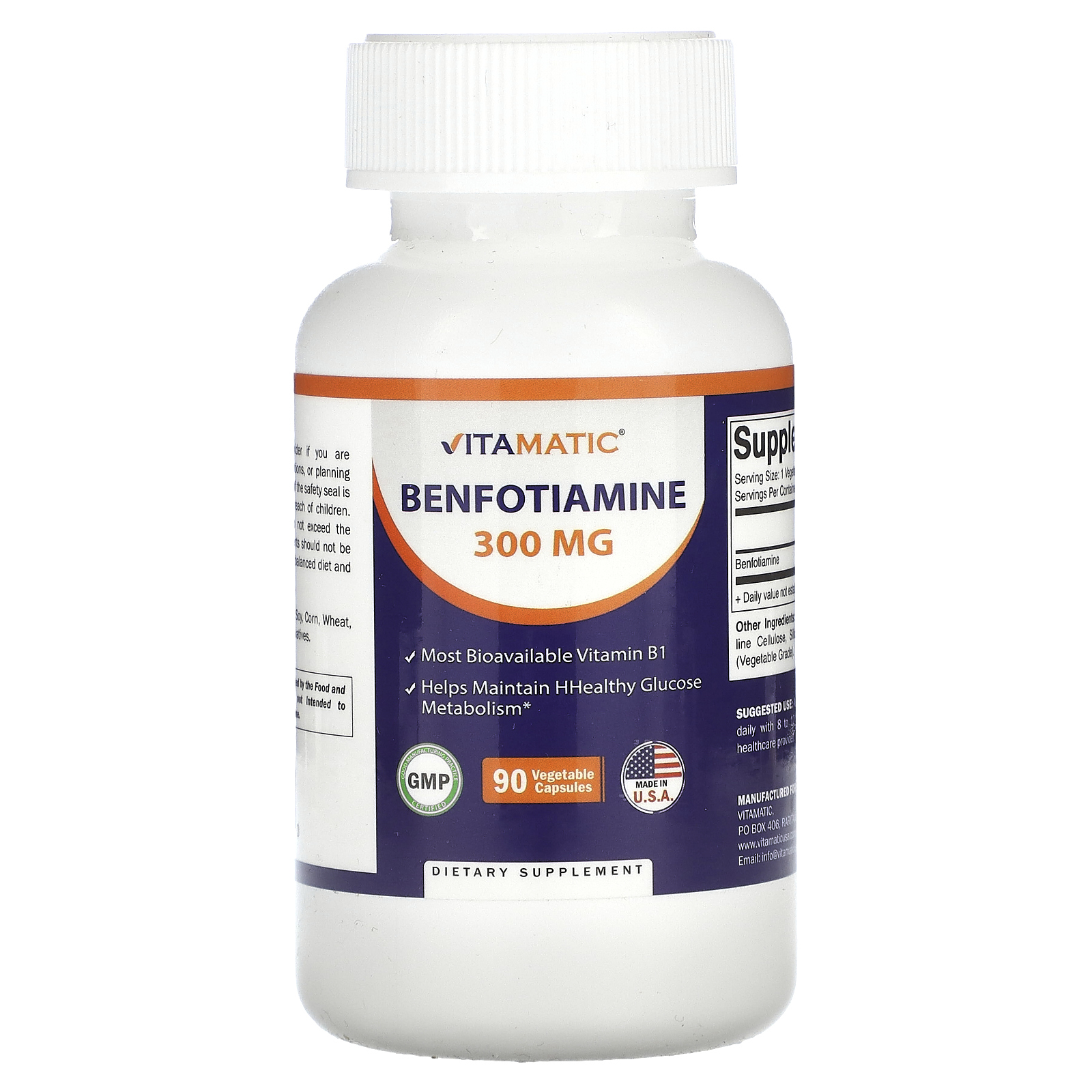 Vitamatic, Бенфотиамин, 300 мг, 90 растительных капсул VMC-47108 ...