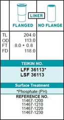 Гильза блока цилиндров TEIKIN LFF36113 (6шт/упак) хонингованная