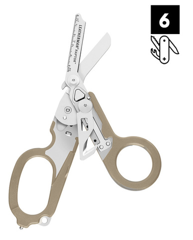 Мультитул Leatherman Raptor, 127 mm, 6 функций серебристый/бежевый (832174)