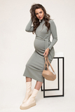 Платье для беременных и кормящих 12857 шалфей