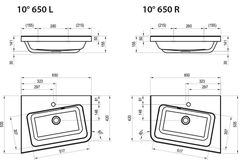 УМЫВАЛЬНИК RAVAK 10° 650