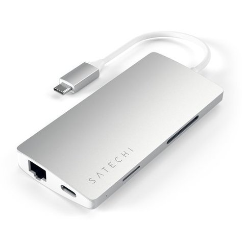 USB-концентратор  Satechi Aluminum Multi-Port Adapter V2, серебряный