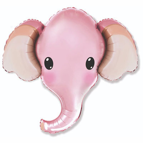Шар фигура Голова Слона розовая