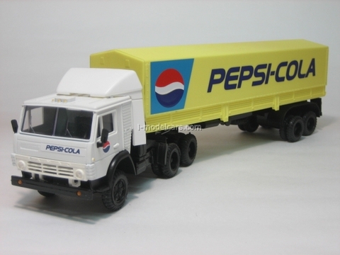KAMAZ-5410 with semitrailer ODAZ with awning Pepsi yellow Elecon 1:43