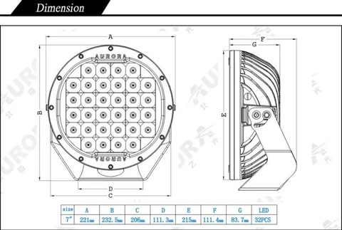 Светодиодная фара  комбинированного  света Аврора  ALO-DR7 ALO-DR7  фото-5