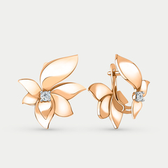 Серьги золотые с фианитами